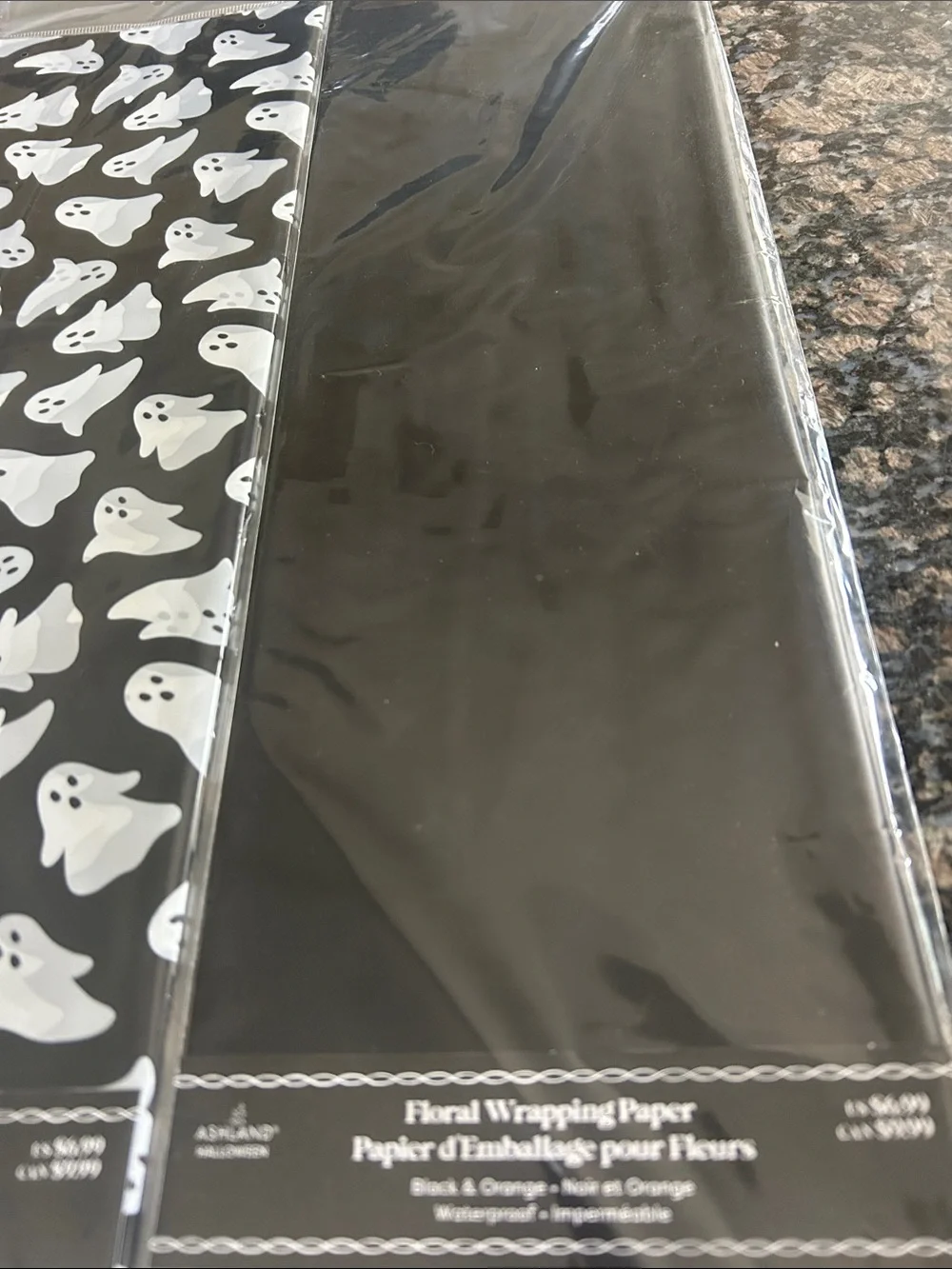 ASHLAND HALLOWEEN ASSORTED  FLORAL WRAPPING PAPER LOT OF 3 NWT